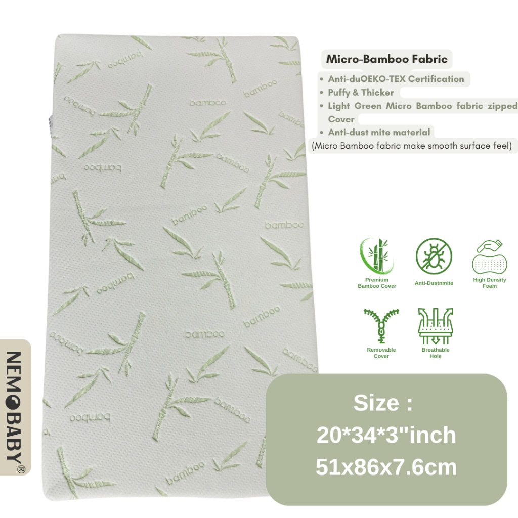 Mums Choice Anti-Dust Mite Bamboo High Density Foam Mattress