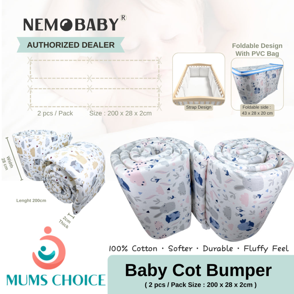 Nemobaby 100% Cotton Baby Cot Bumper