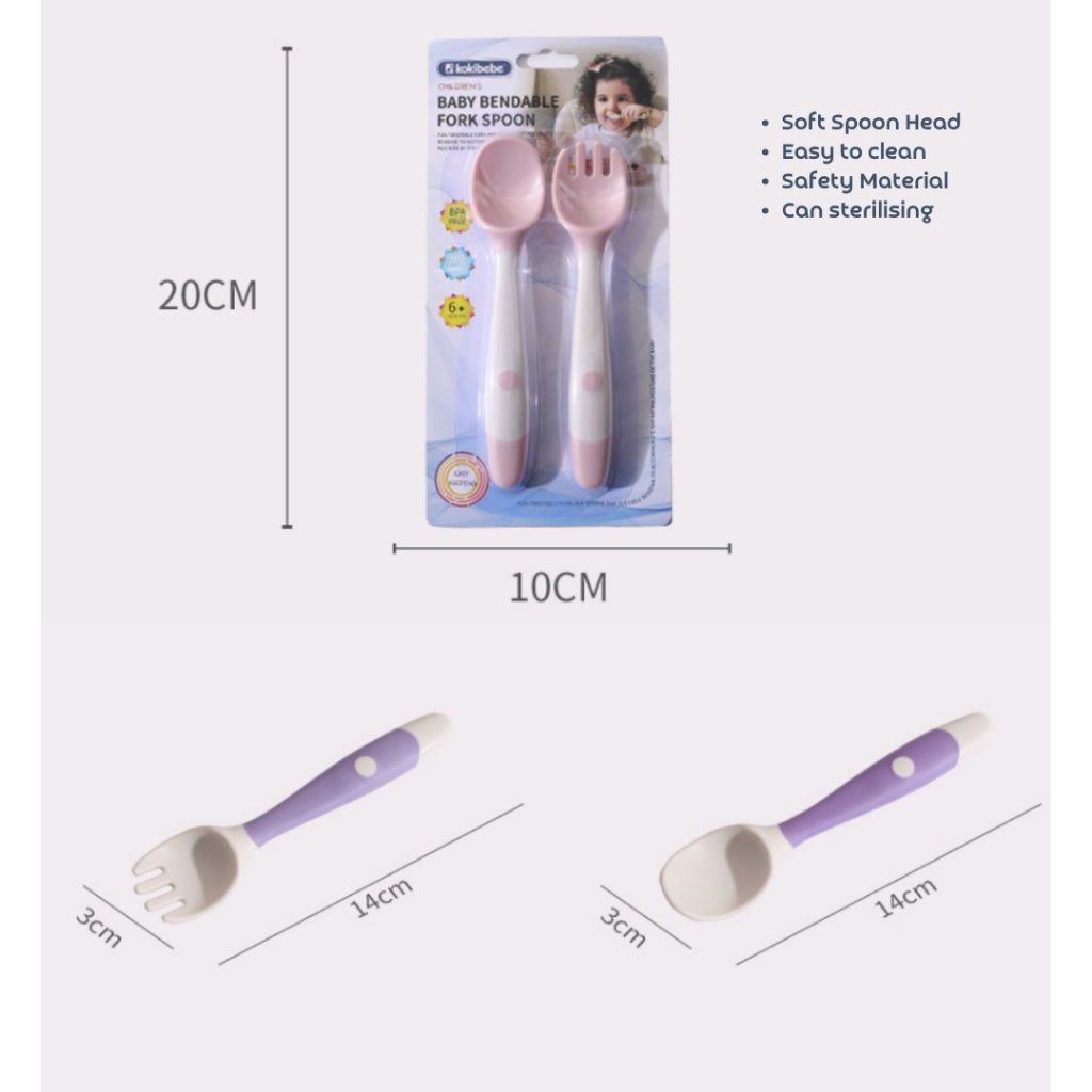 Kokibebe Baby bendable spoon and fork set
