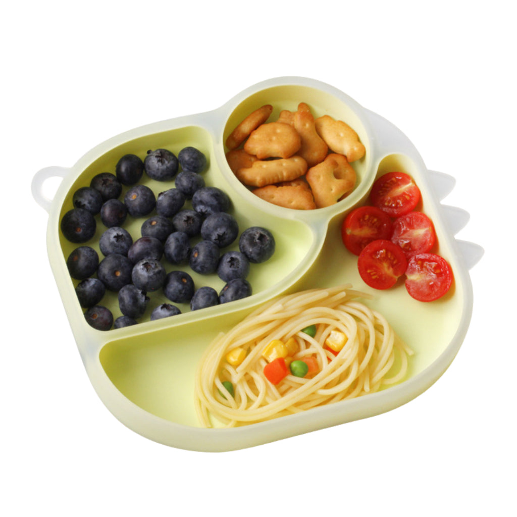 Misuta Baby Silicone Dinosaur Divided Suction Plate (3 Colours)