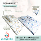 Nemobaby 100% Premium Cotton 3 in 1  Baby Travel Mattress Set
