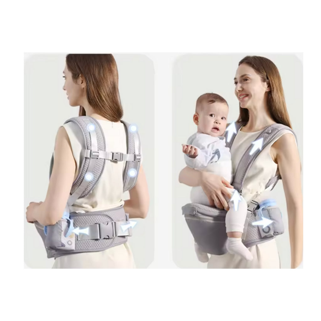 Nemobaby Baby Carrier with Hip Seat Lumbar Support & Adjustable Strap