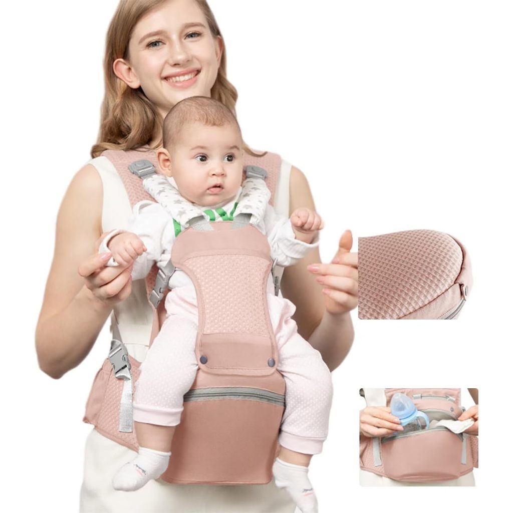 Nemobaby Baby Carrier with Hip Seat Lumbar Support & Adjustable Strap