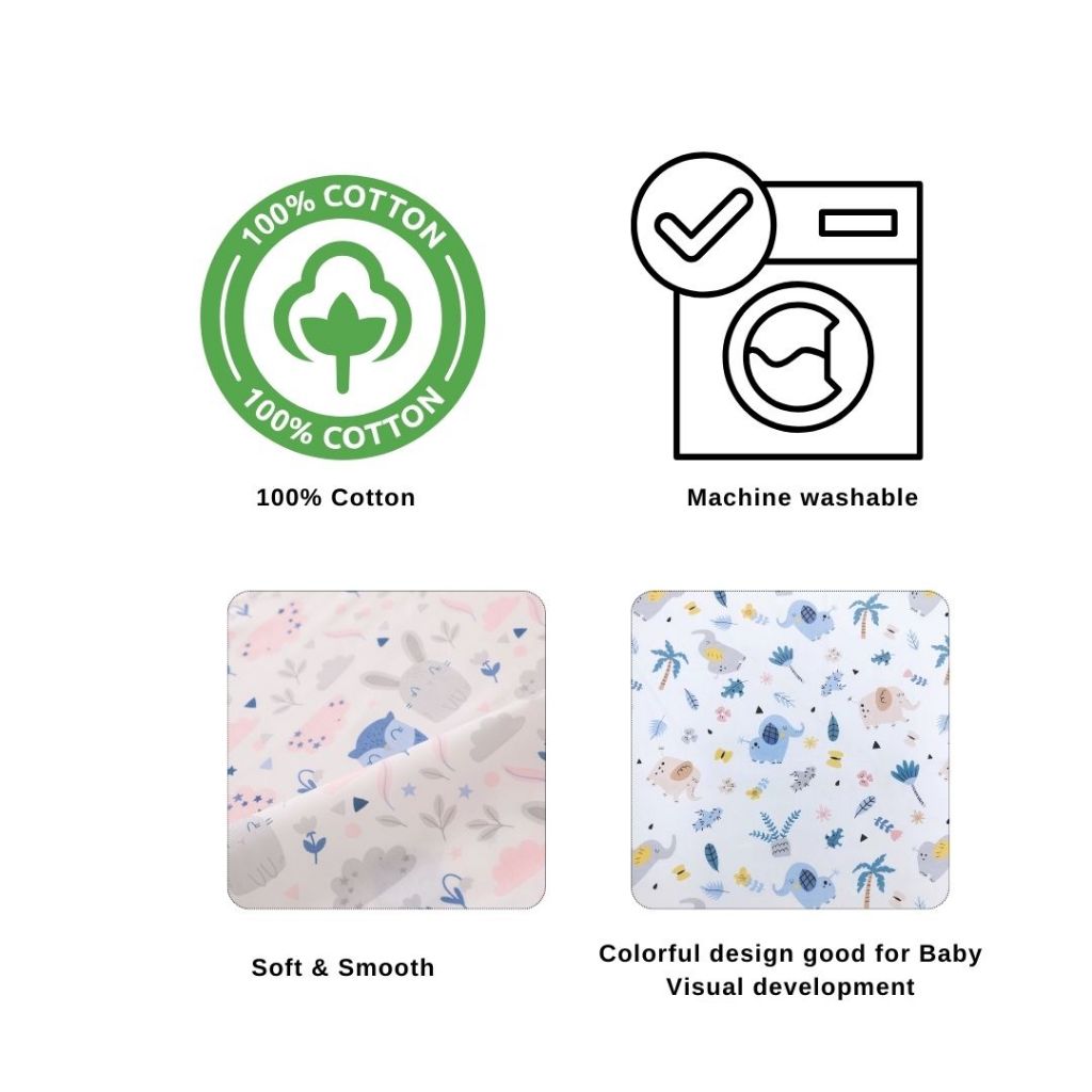 Nemobaby 100% Premium Cotton Baby Mattress Fitted Sheet