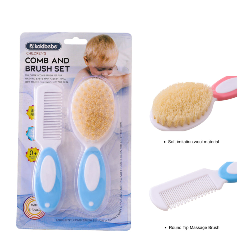Kokibebe Wooden Baby Brush & Comb Set