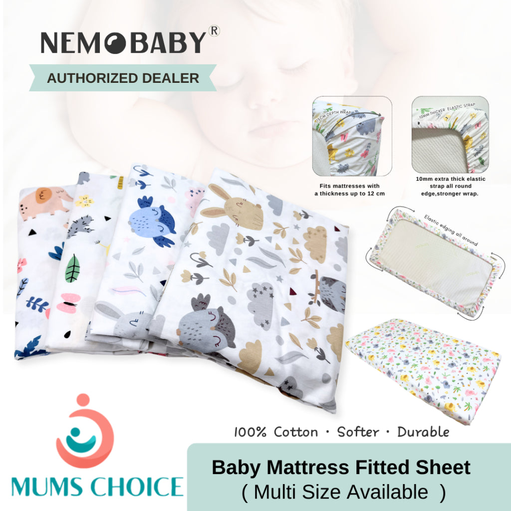 Nemobaby 100% Premium Cotton Baby Mattress Fitted Sheet
