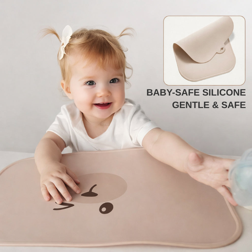 Mums Choice Silicone Placemat with food catcher for Kids baby toddler / Table mat | Food Grade material