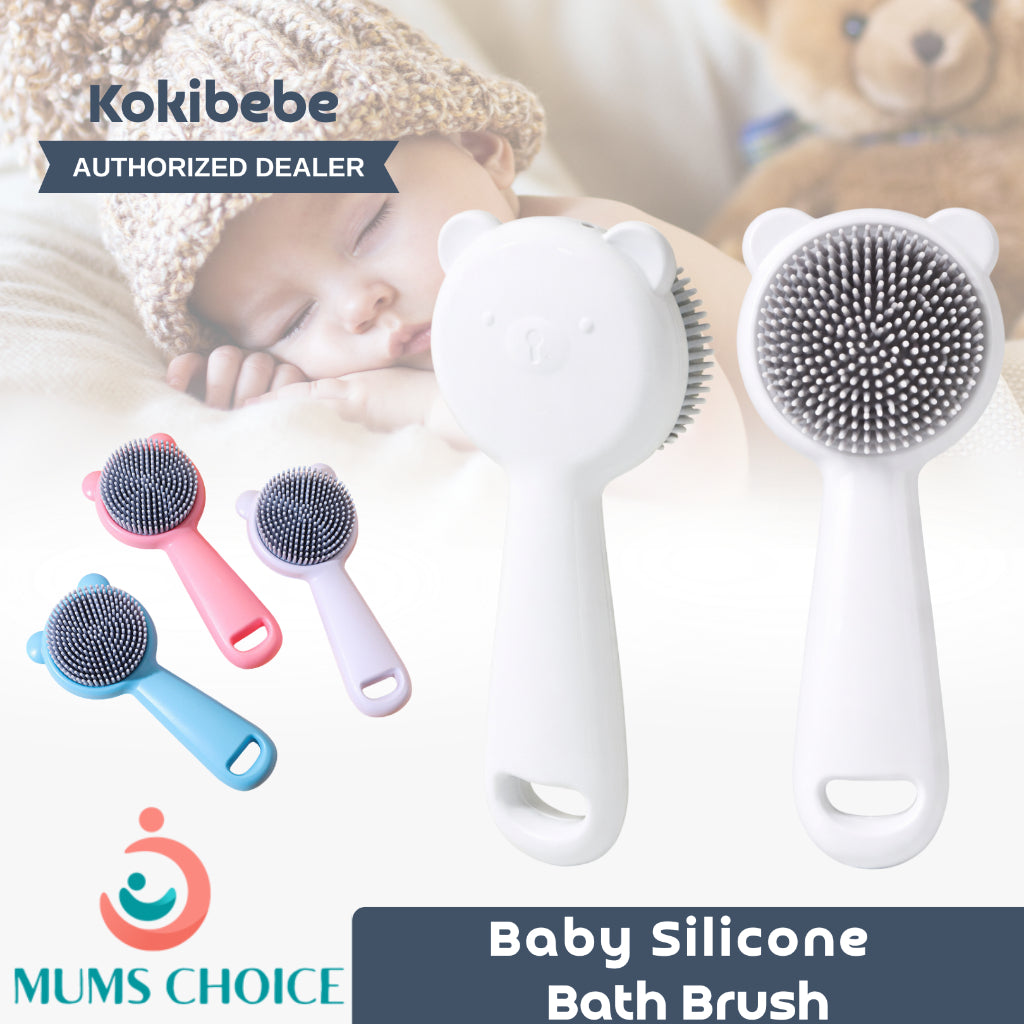 Kokibebe Baby Silicone Bath Brush / Cartoon Silicone Baby Shampoo Brush / Scalp Cleansing & Anti-Itch Hair Washing Comb