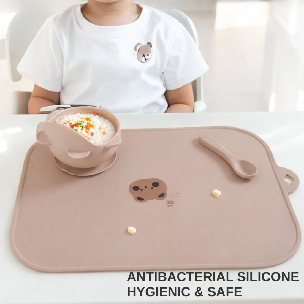 Mums Choice Silicone Placemat with food catcher for Kids baby toddler / Table mat | Food Grade material