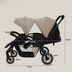 Kidilo Premium Baby Duo Stroller with Bassinet Newborn Ready Lightweight Foldable High-View Pushchair
