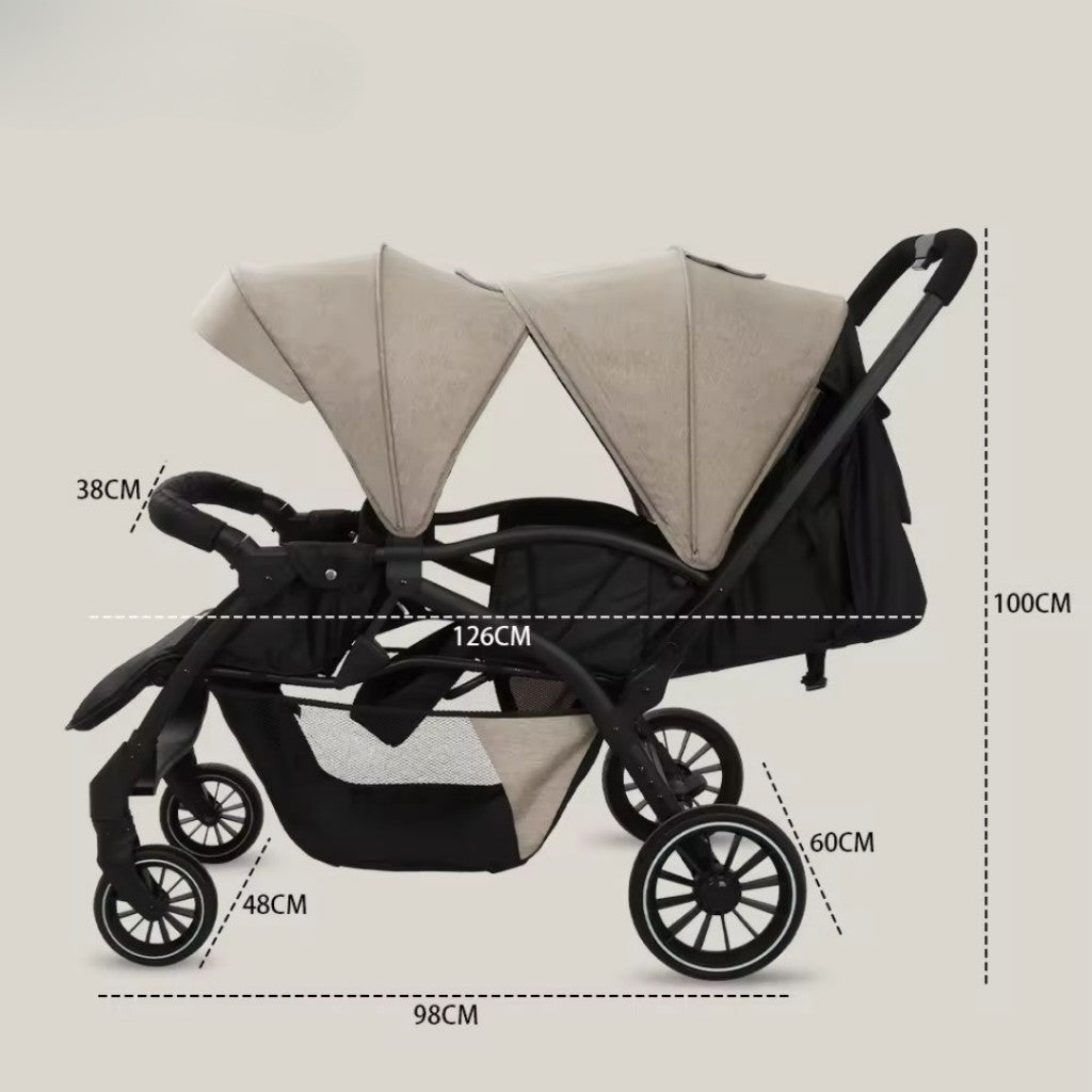 Kidilo Premium Baby Duo Stroller with Bassinet Newborn Ready Lightweight Foldable High-View Pushchair