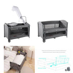 Kidilo Deluxe Multifunctional Baby playpen kids bed with diaper changer and  mosquito net
