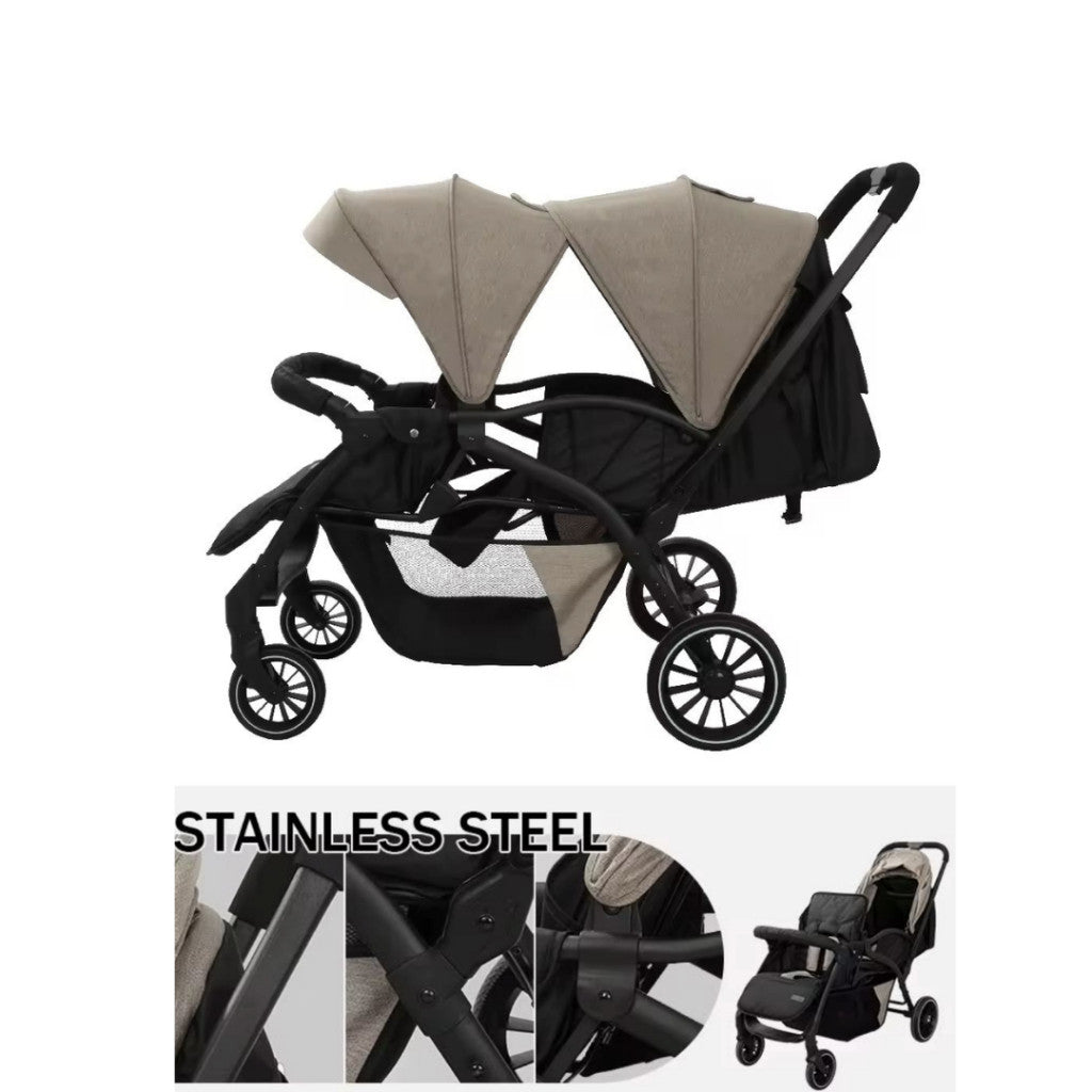 Kidilo Premium Baby Duo Stroller with Bassinet Newborn Ready Lightweight Foldable High-View Pushchair