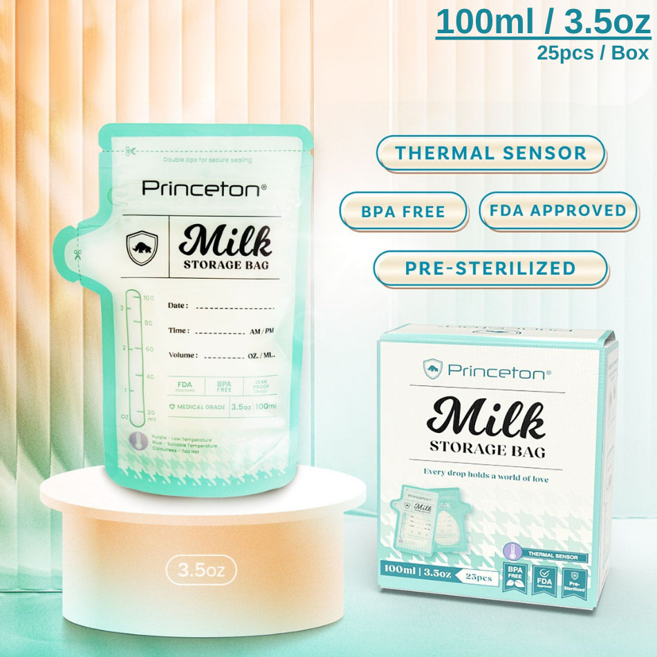 Princeton Double Zipper Breast Milk Storage Bag with Thermal Sensor