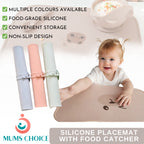 Mums Choice Silicone Placemat with food catcher for Kids baby toddler / Table mat | Food Grade material