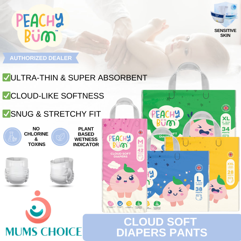 Peachy Bum Cloud Soft Diaper Pants | Size M | L | XL | XXL (1pack)