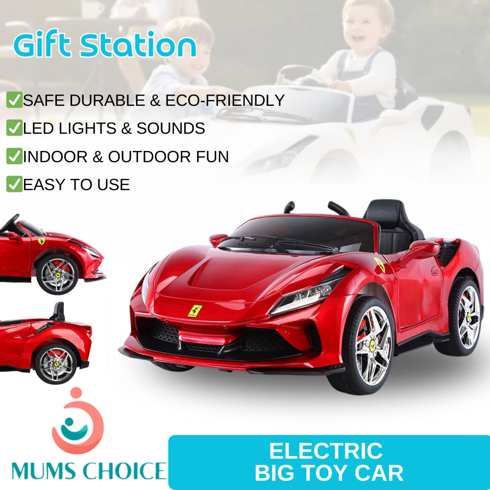 Mums Choice Kids Ferrari F8 Electric Big Toy Car Remote Control | 1+ Years Old l Gift Station