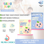 Peachy Bum Baby Safe Laundry Sheets for Travel  [Safe for Sensitive Skin & Phosphate-Free]