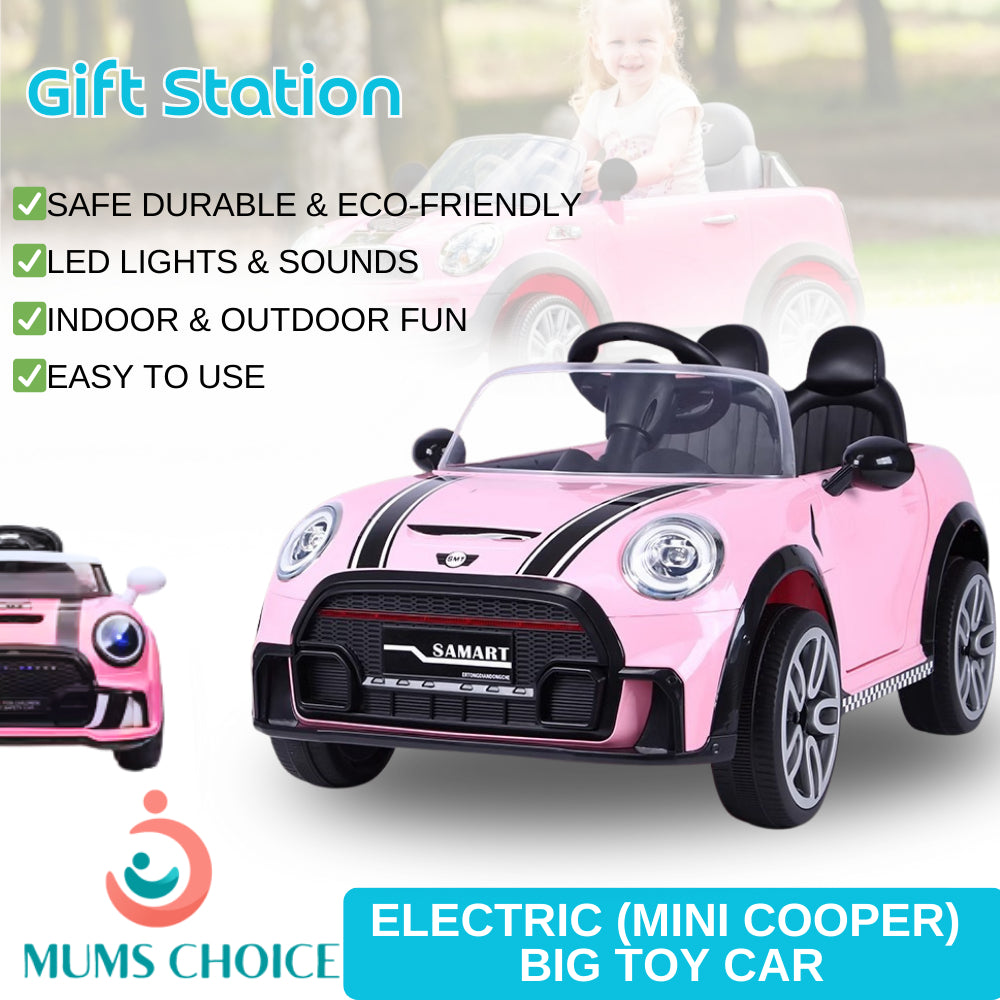 Mums Choice Kids Mini Cooper Electric Big Toy Car Remote Control | 1+ Years Old Gift Station