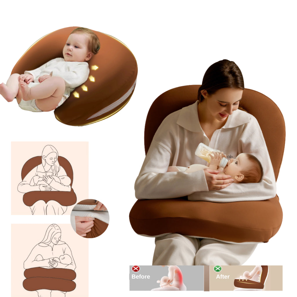 Nemobaby X Baby Watch 6 in 1 Multipurpose Nursing Pillow Wedge Pillow Portable bed(Cooling cover + Micro-Beads Filled)