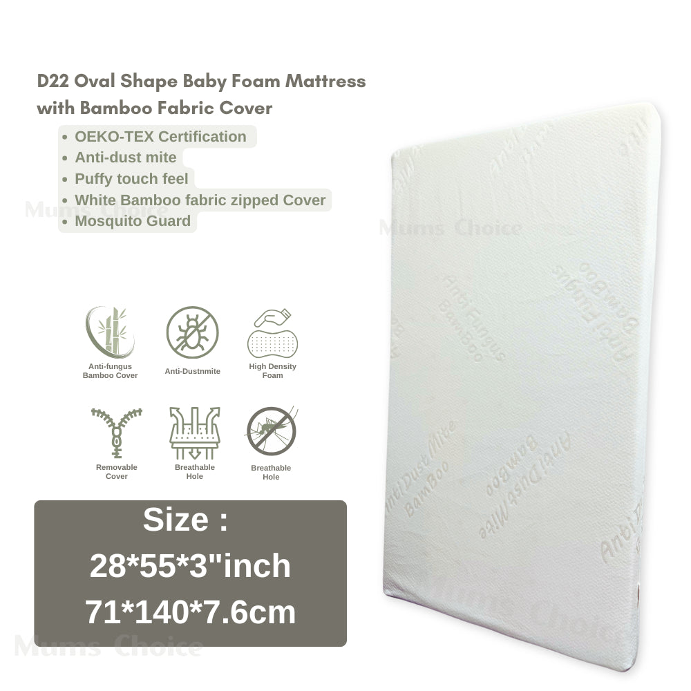 Mums Choice Anti-Dust Mite Bamboo High Density Foam Mattress