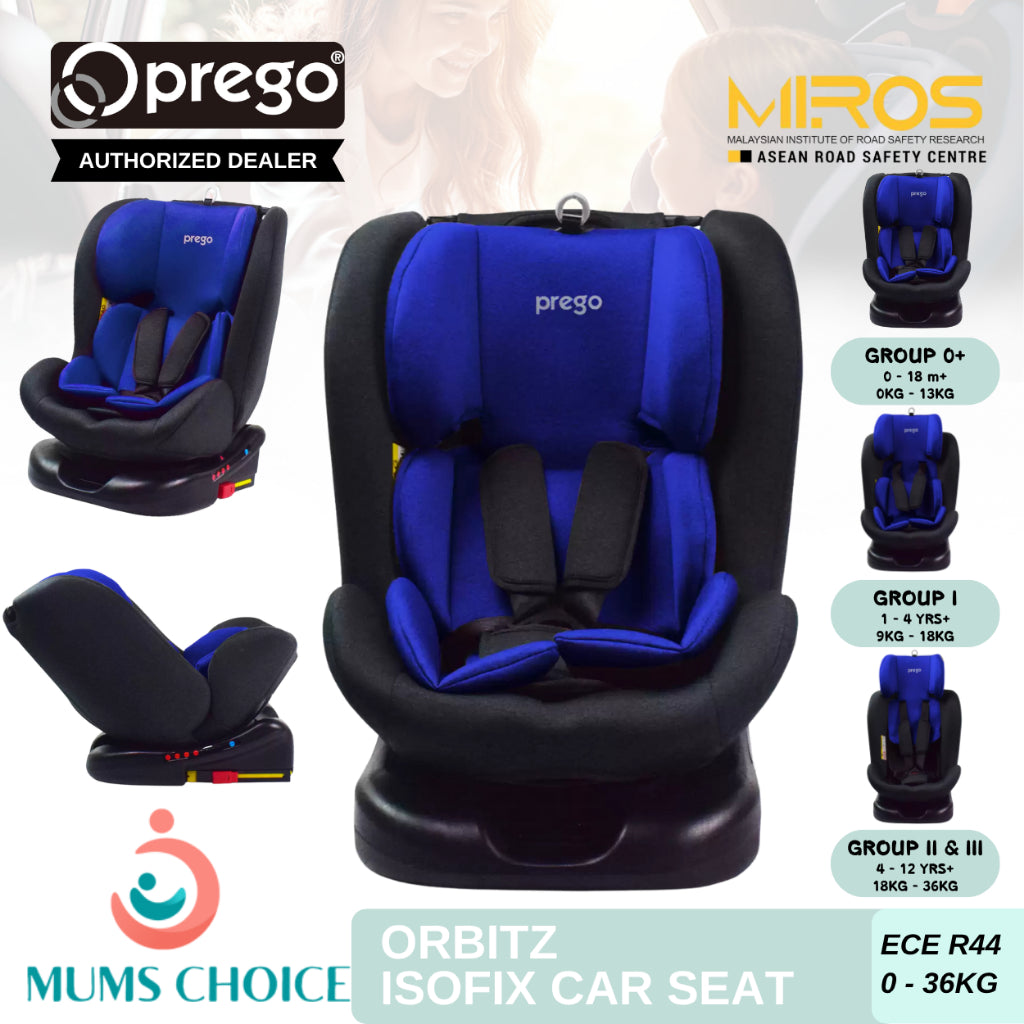 Prego Baby Orbitz 360 Child Safety ISOFIX Car Seat (0-36kg)