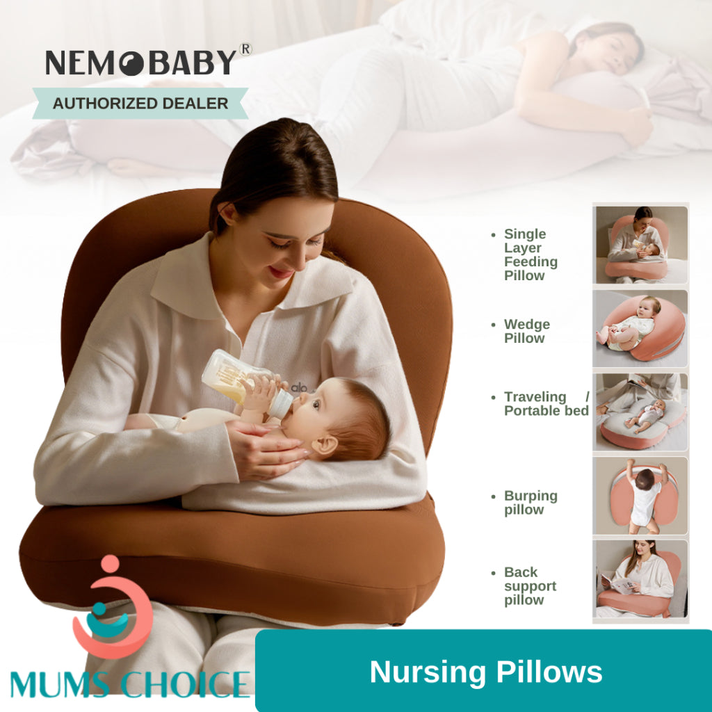 Nemobaby X Baby Watch 6 in 1 Multipurpose Nursing Pillow Wedge Pillow Portable bed(Cooling cover + Micro-Beads Filled)