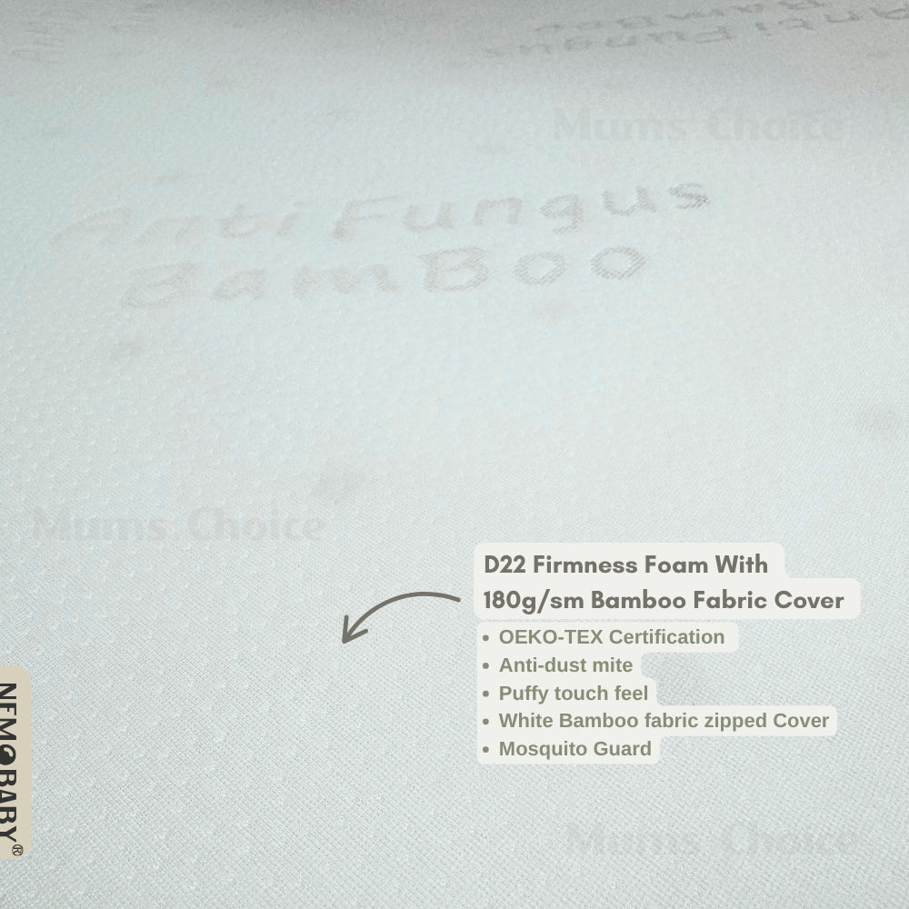 Mums Choice Anti-Dust Mite Bamboo High Density Foam Mattress