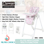 Prego Baby Elite Multi Function High Chair Compact Foldable