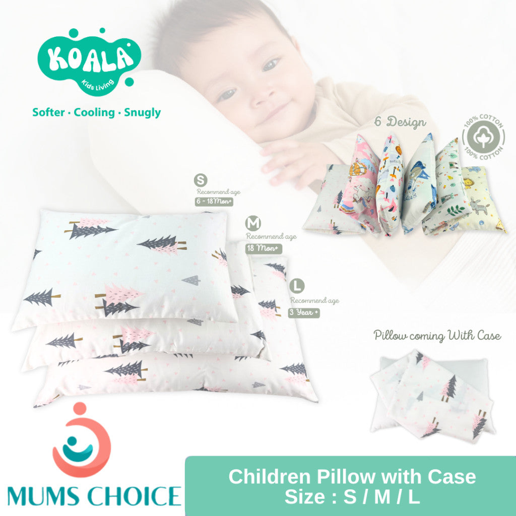 Koala Living 100% Pure Combed Cotton Children Pillow With replacement Cover