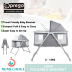 Prego Baby Luna Foldable Baby Bassinet With Mosquito Net