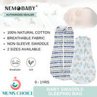 Mums Choice Newborn Baby Cotton Zip Sleeping Bag / Baby Swaddle