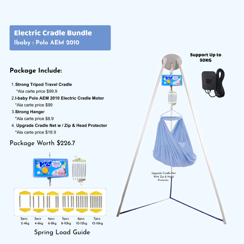 Mums Choice x Ayoto Premium Strong Tripod Baby Travel Cradle
