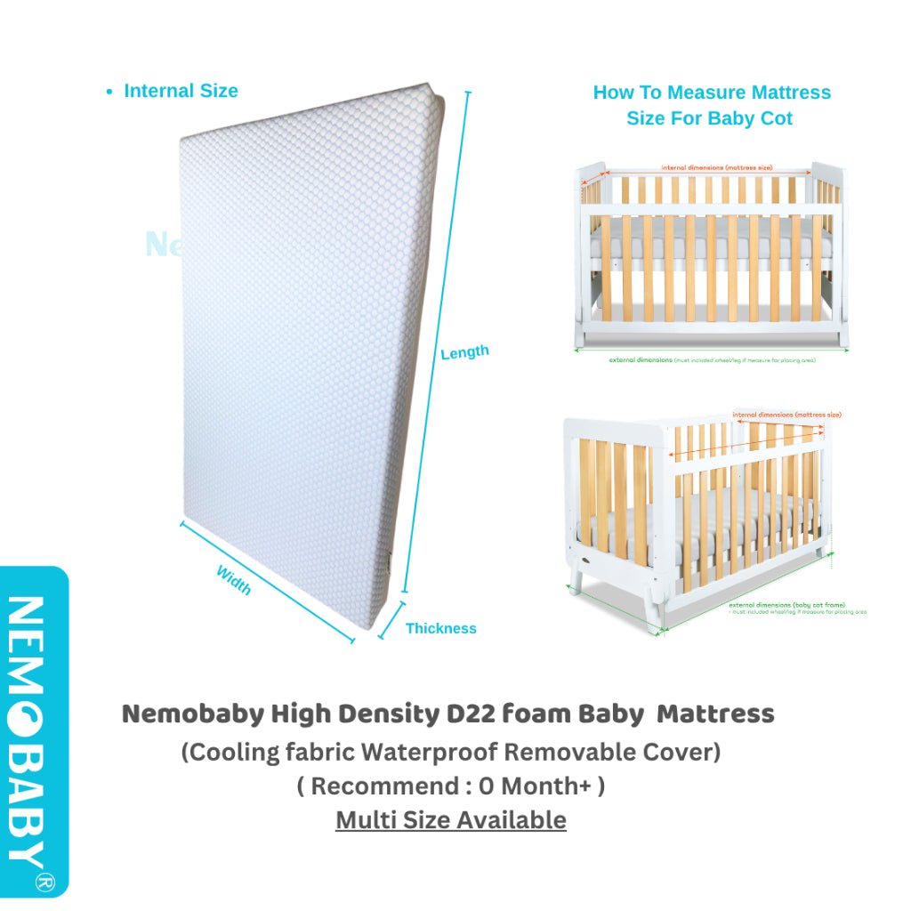 Nemobaby High Density Waterproof 3D Cooling Baby Mattress
