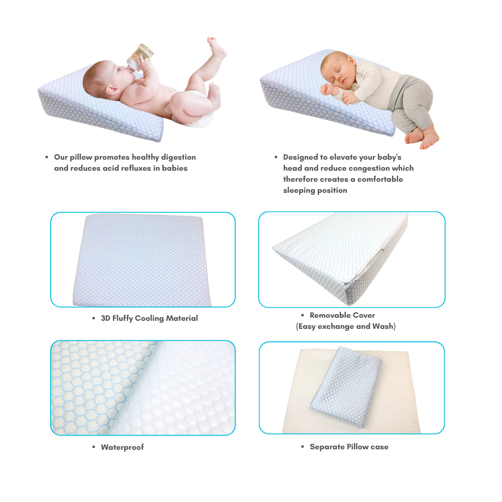 Nemobaby Wedge Pillow with Cooling Waterproof Cover