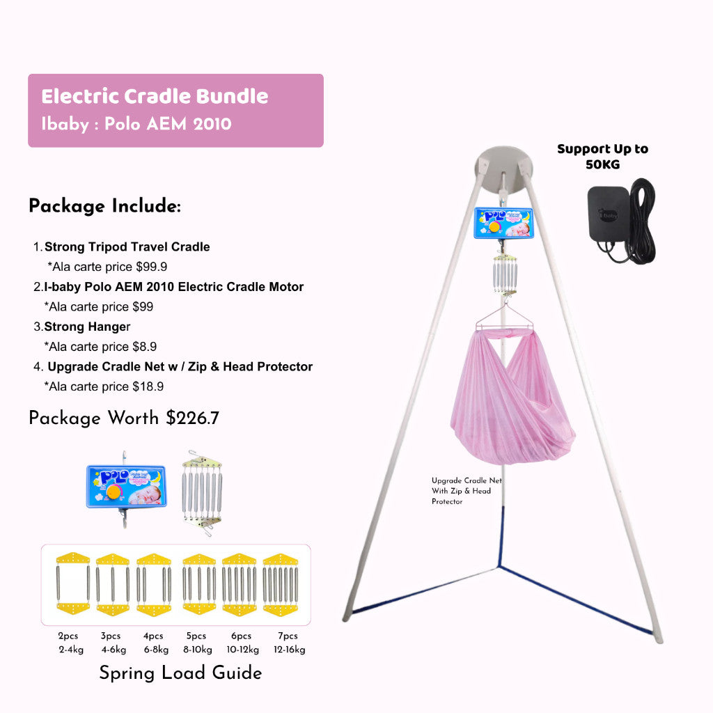 Mums Choice x Ayoto Premium Strong Tripod Baby Travel Cradle