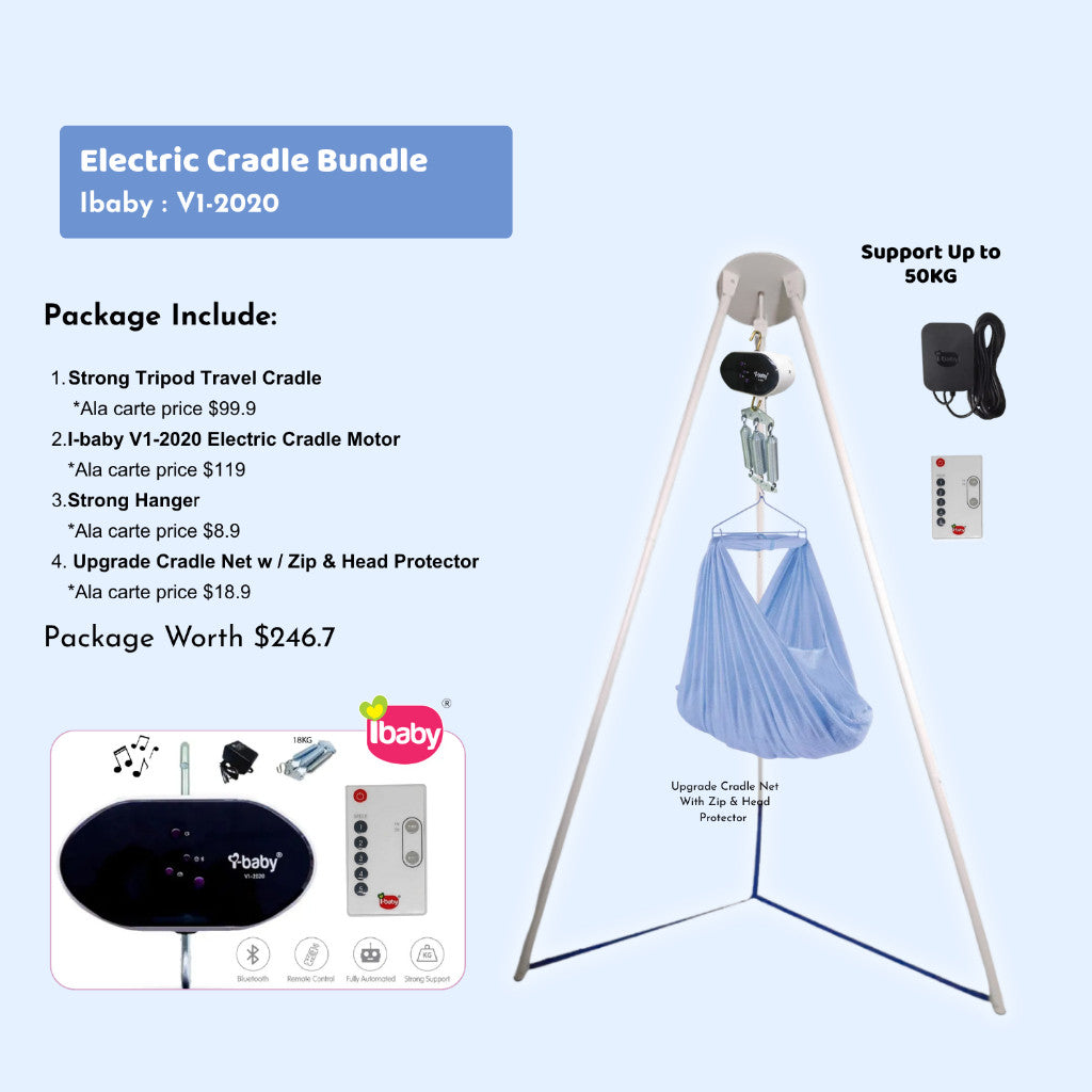 Mums Choice x Ayoto Premium Strong Tripod Baby Travel Cradle