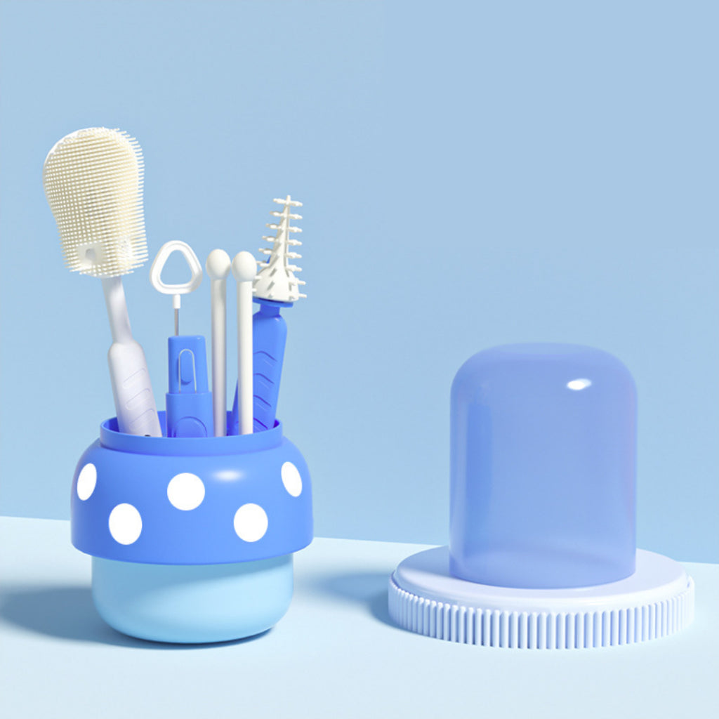 Misuta Baby Bottle Cleaning Brush Set with Storage Container Travel Kit