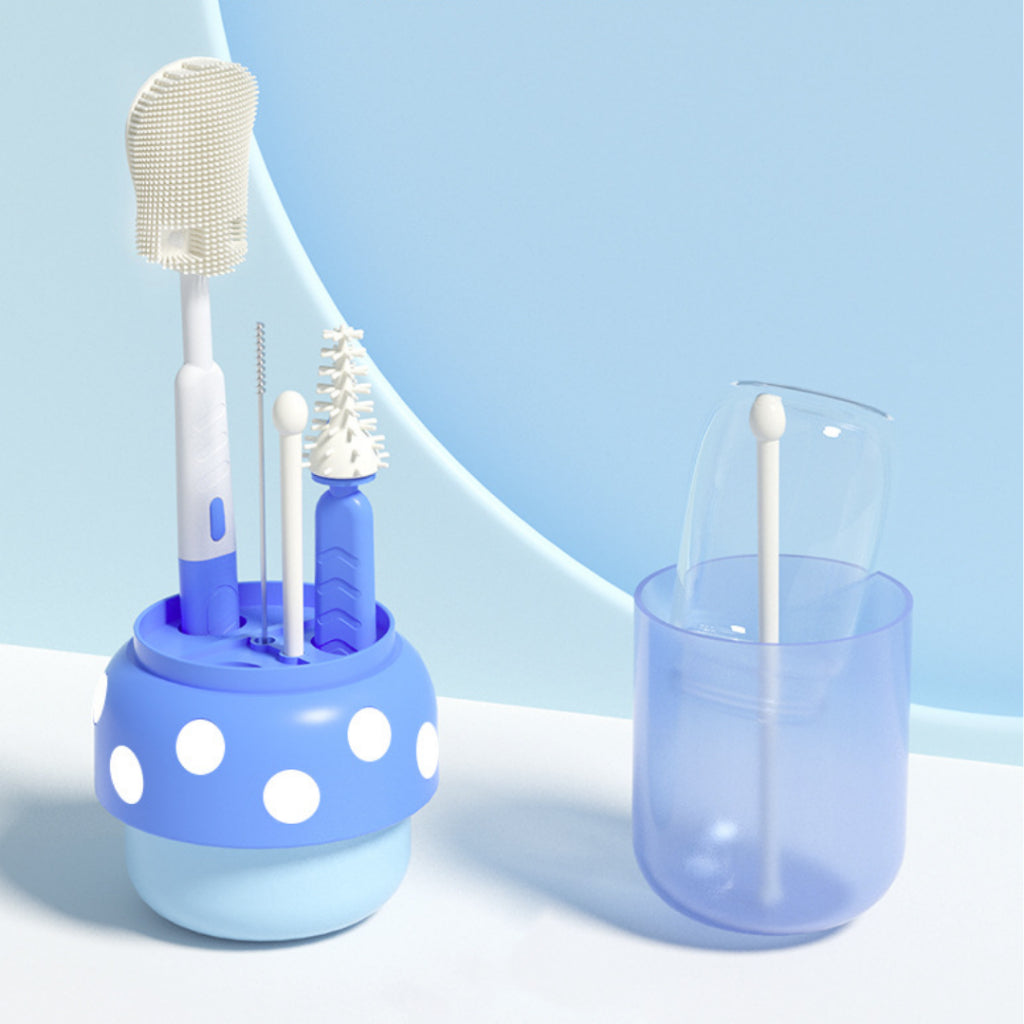 Misuta Baby Bottle Cleaning Brush Set with Storage Container Travel Kit