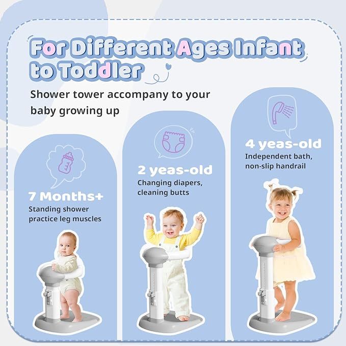 Mums Choice Baby Bath Training Stand Anti-Slip Baby Shower Standing Support