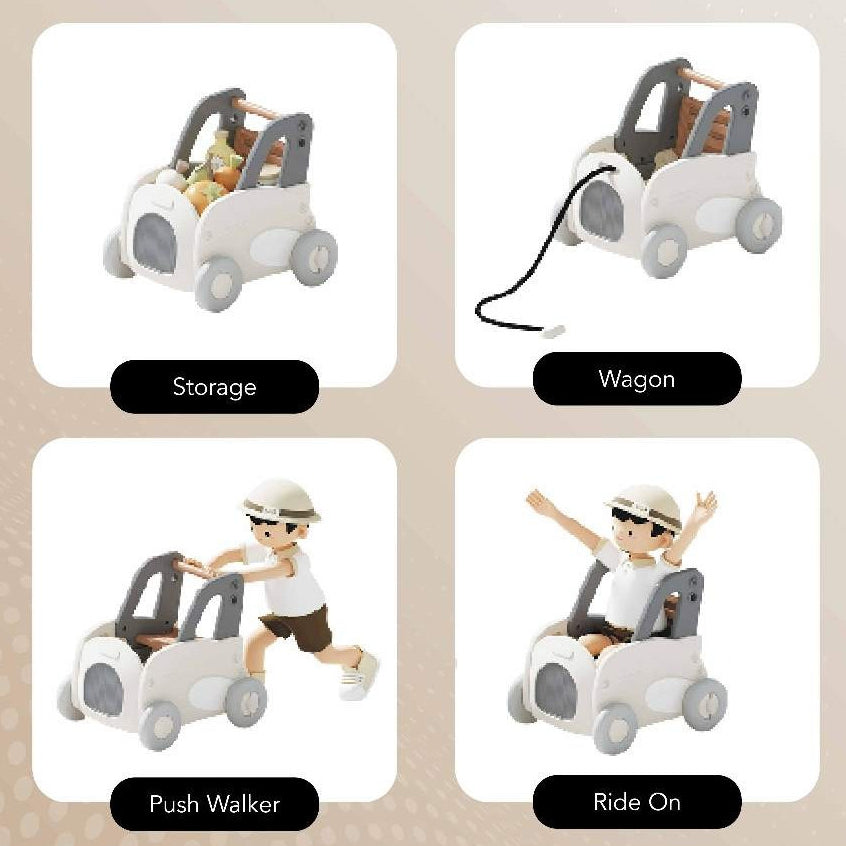 Prego Baby Push n Pull Walker 4 In 1 Walker Wagon Trolley For Kid