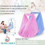 Mums Choice Baby Cradle Net with head, pocket, zipper/Hammock – Breathable Mesh, Ultra Soft & Comfortable