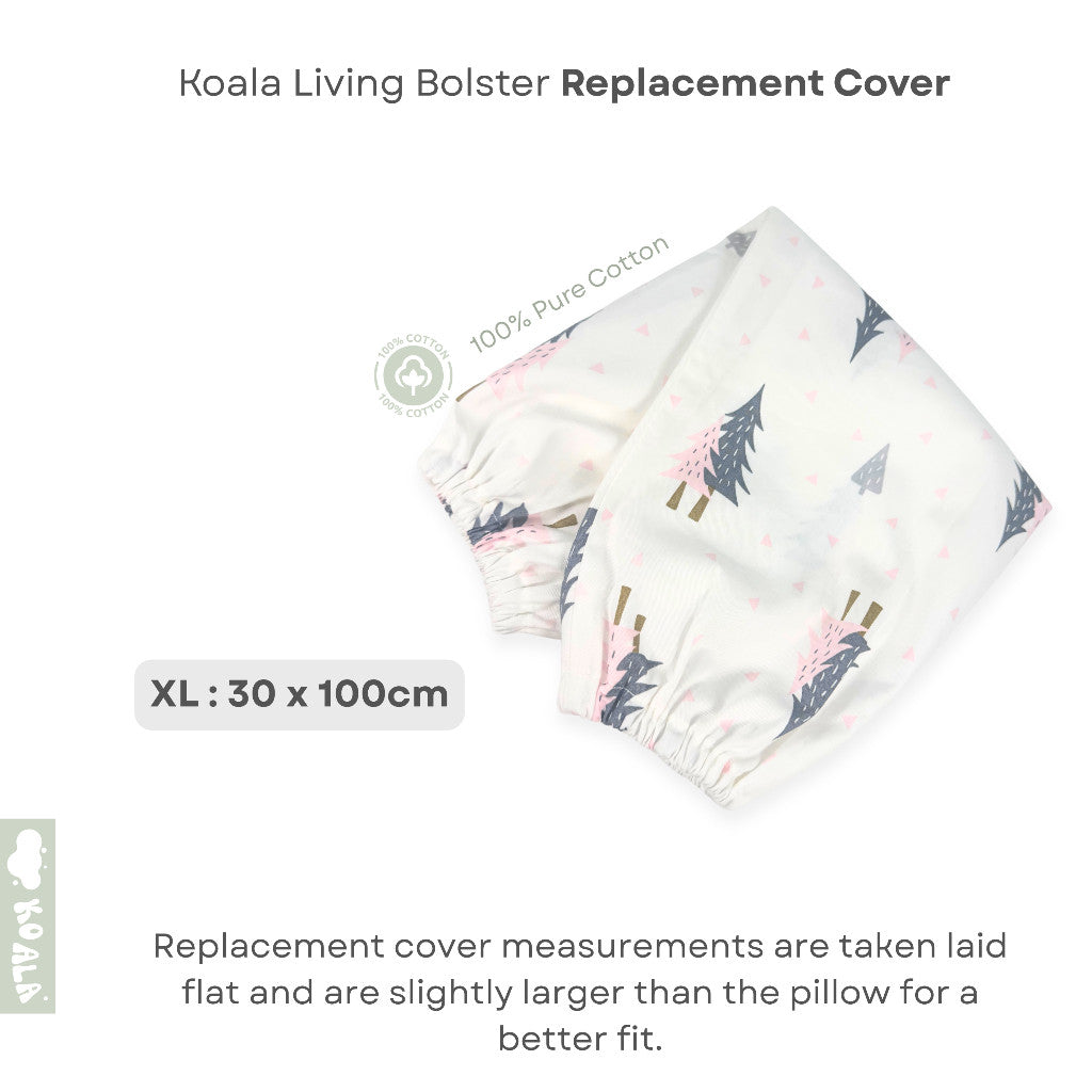 Koala Living 100% Pure Combed  Cotton Toddler Bolster With replacement Cover