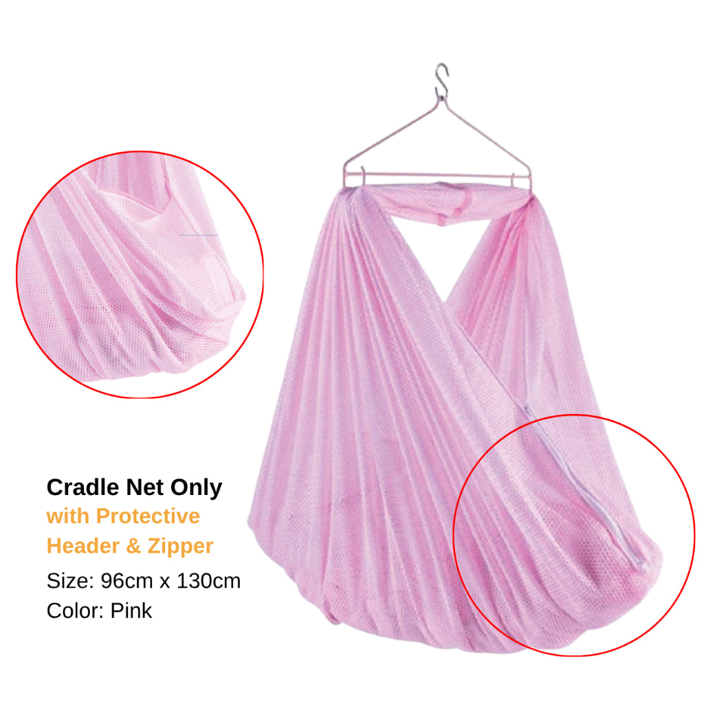 Mums Choice Baby Cradle Net with head, pocket, zipper/Hammock – Breathable Mesh, Ultra Soft & Comfortable