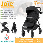 Joie Mydrift 360° Wheel Travel Stroller (birth to 22 kg)