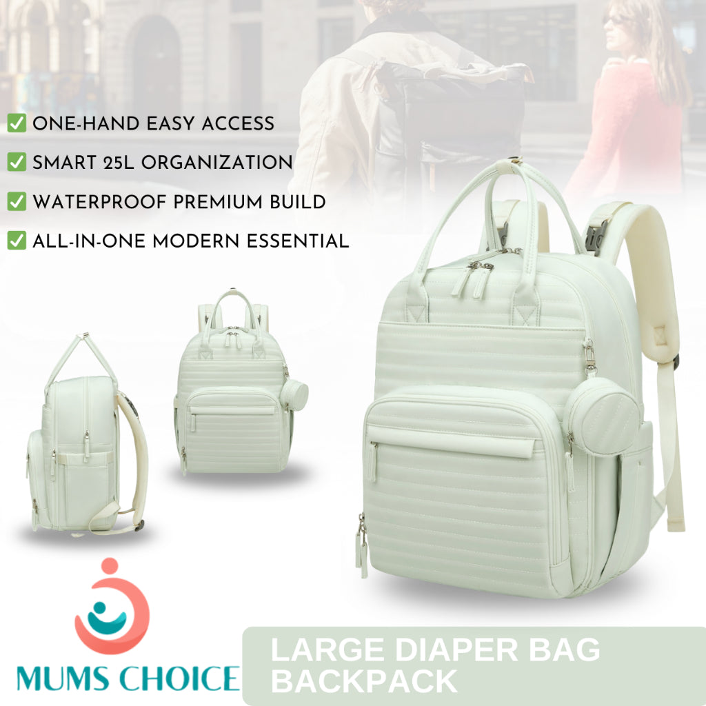 Mums Choice Waterproof Diaper Bag with Adjustable Padded Strap & Changing Mat SC208