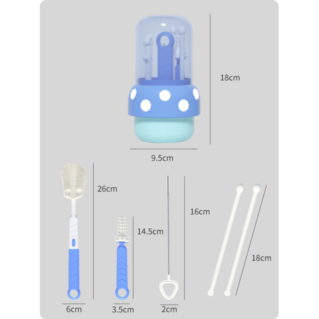 Misuta Baby Bottle Cleaning Brush Set with Storage Container Travel Kit
