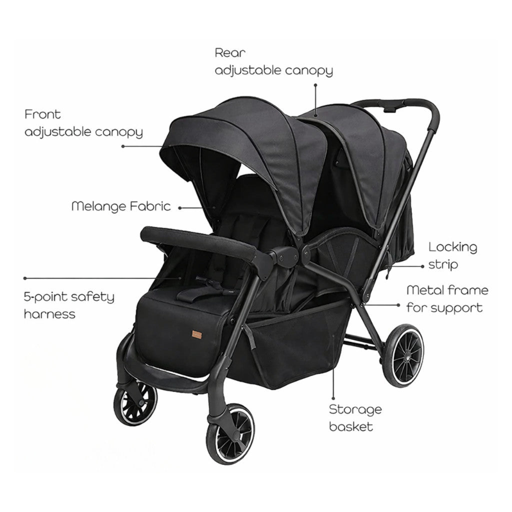 Kidilo Premium Baby Duo Stroller with Bassinet Newborn Ready Lightweight Foldable High-View Pushchair