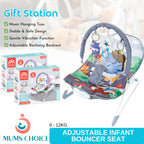 Gift Station Multifunction Baby Rocker with Music & Vibration | Adjustable Infant Bouncer Seat