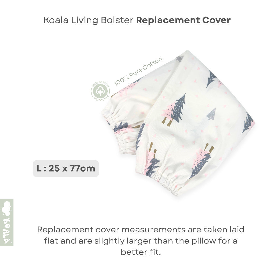 Koala Living 100% Pure Combed  Cotton Toddler Bolster With replacement Cover